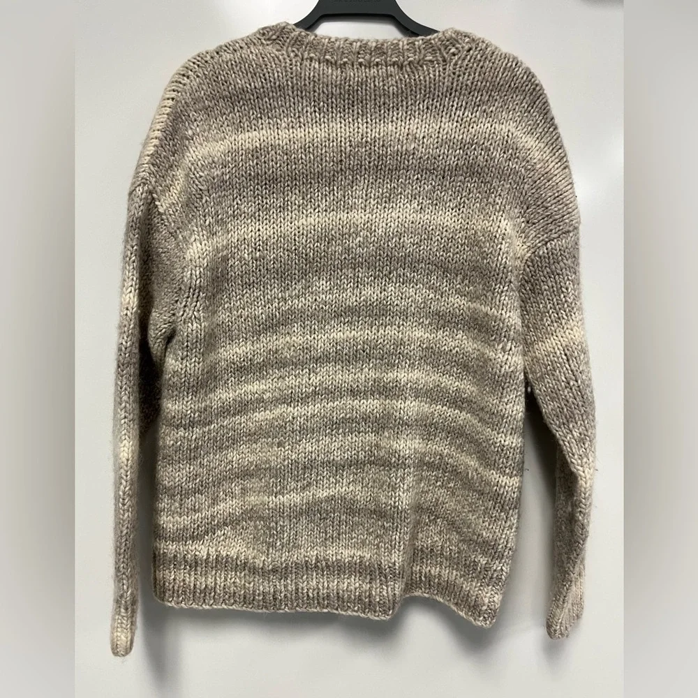 10 Crosby Derek Lam Taupe Gray Wool Alpaca Blend Knit Cardigan Sweater‎ Sz. M - Picture 3 of 10